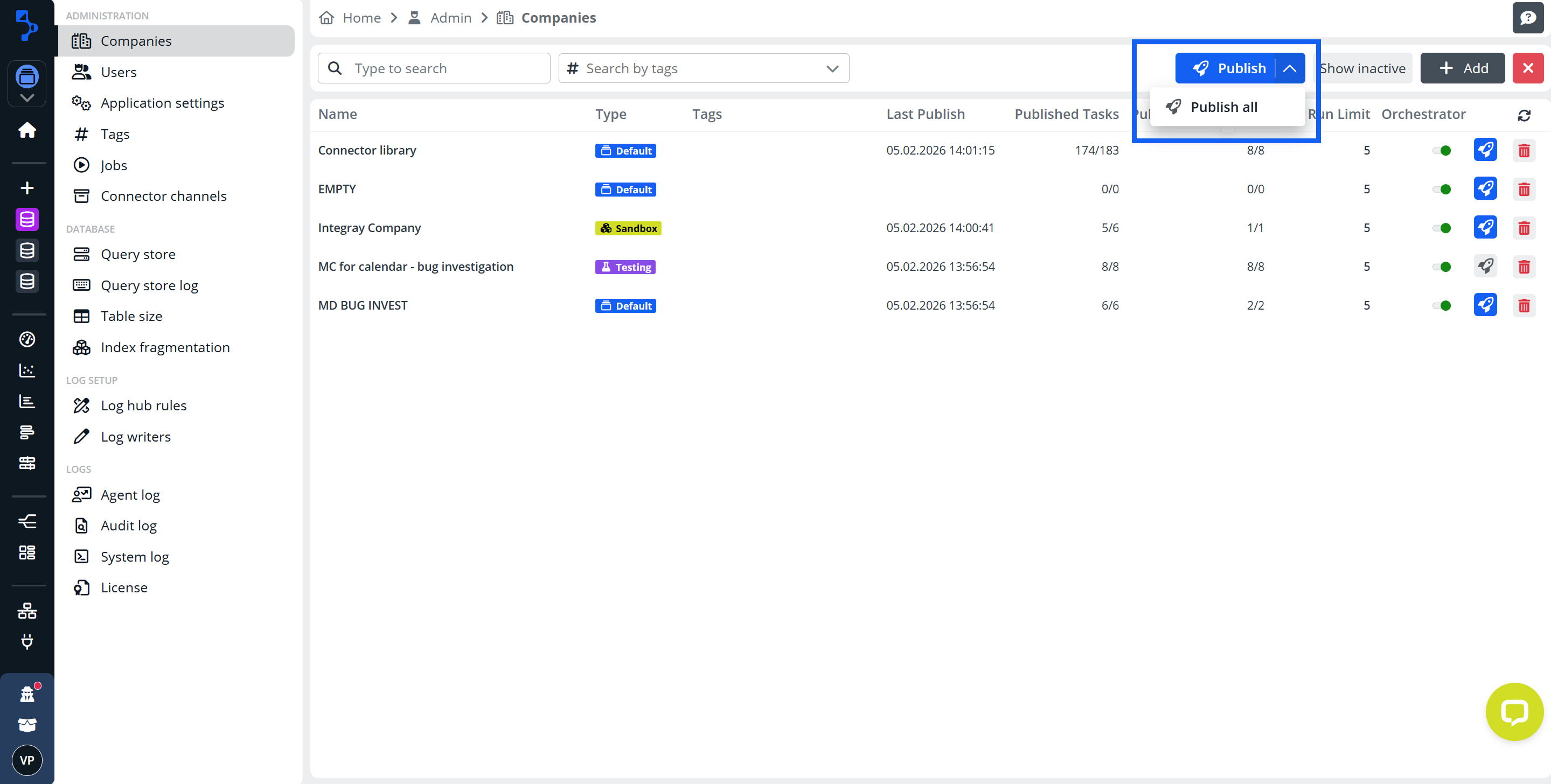 HELP_Publish_all_companies